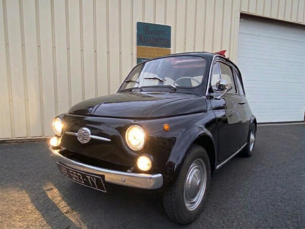 FIAT 500 NOIRE VOITURE DE COLLECTION A VENDRE BRETAGNE ROADSTER