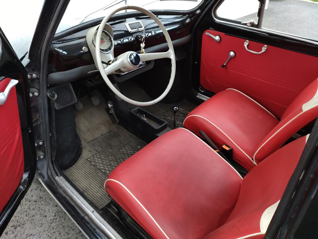 FIAT 500 NOIRE VOITURE DE COLLECTION A VENDRE BRETAGNE ROADSTER